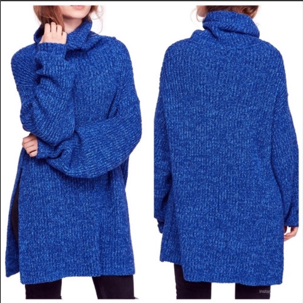 Free People Oversized Sweater- Blue